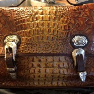 Raviani brown leather tooled bag